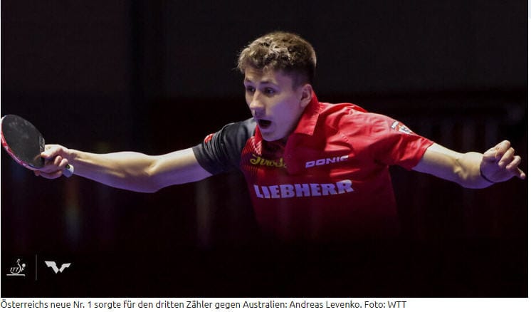Zweiter 3:0-Sieg für Herren, ÖTTV-Damen unterliegen Portugal nach 2:0-Führung Andreas Levenko Tischtennisspieler Österreich