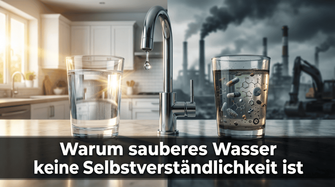 Zwei Gläser Wasser auf einer modernen Küchenarbeitsplatte, ideal für Tischtennis-Training.