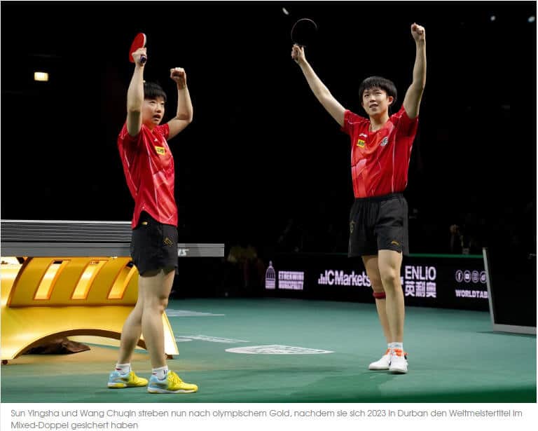 Alle qualifizierten Mixed-Doppelpaare für Tischtennis bei den Olympischen Spielen Paris 2024 im Überblick