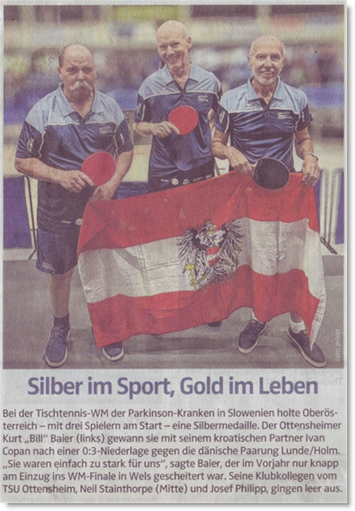PingPongParkinson Weltmeisterschaft in Slowenien Tischtennis Leonding | PingPongParkinson Weltmeisterschaft in Slowenien