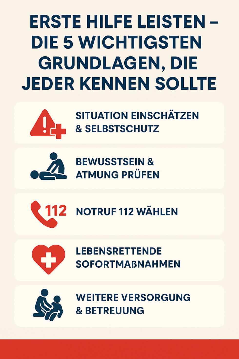 Erste Hilfe leisten – die 5 wichtigsten Grundlagen wissen.