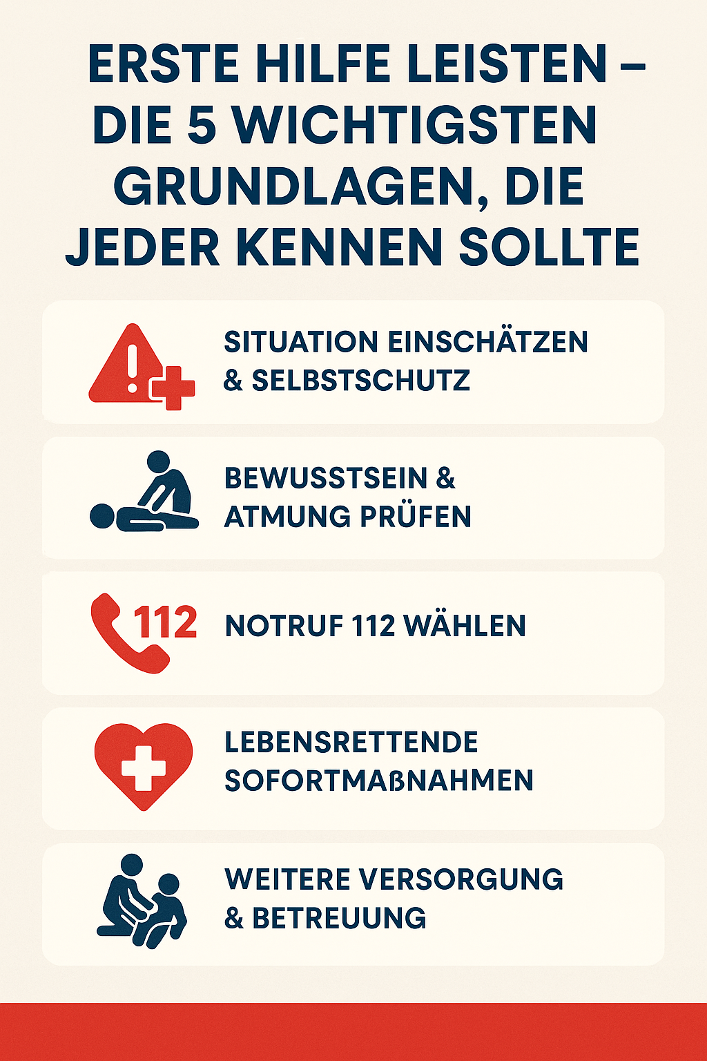 🆘 Erste Hilfe leisten – die 5 wichtigsten Grundlagen, die jeder kennen sollte (inkl. Beispiele)