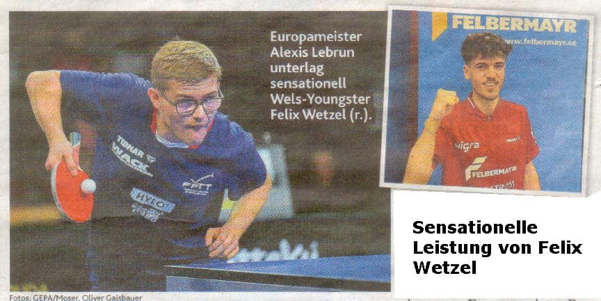Sensationell! Felix Wetzel schlägt Alexis Lebrun mit 3:2! Tischtennis Leonding | Sensationell! Felix Wetzel schlägt Alexis Lebrun mit 3:2!