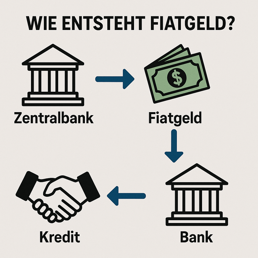 Tischtennis Leonding | Die Entstehung und Funktionsweise des modernen Geldsystems erklärt Infografik zur Fiatgeldschöpfung: Zentralbank, Banken, Kreditvergabe, Geldschöpfung in Österreich.