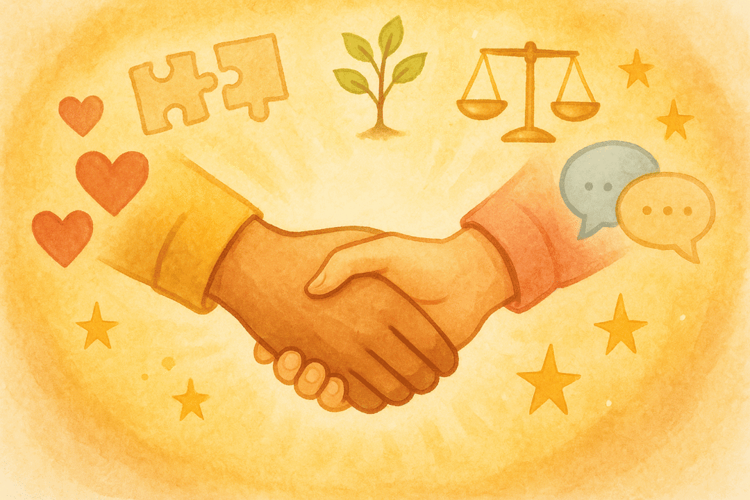 Tischtennis Leonding | Eine Ehe braucht viele gute Eigenschaften! Was hält die Beziehung lebendig? Händedruck symbolisiert Zusammenarbeit, Vertrauen und positive Kommunikation zwischen unterschiedlichsten Gruppen.