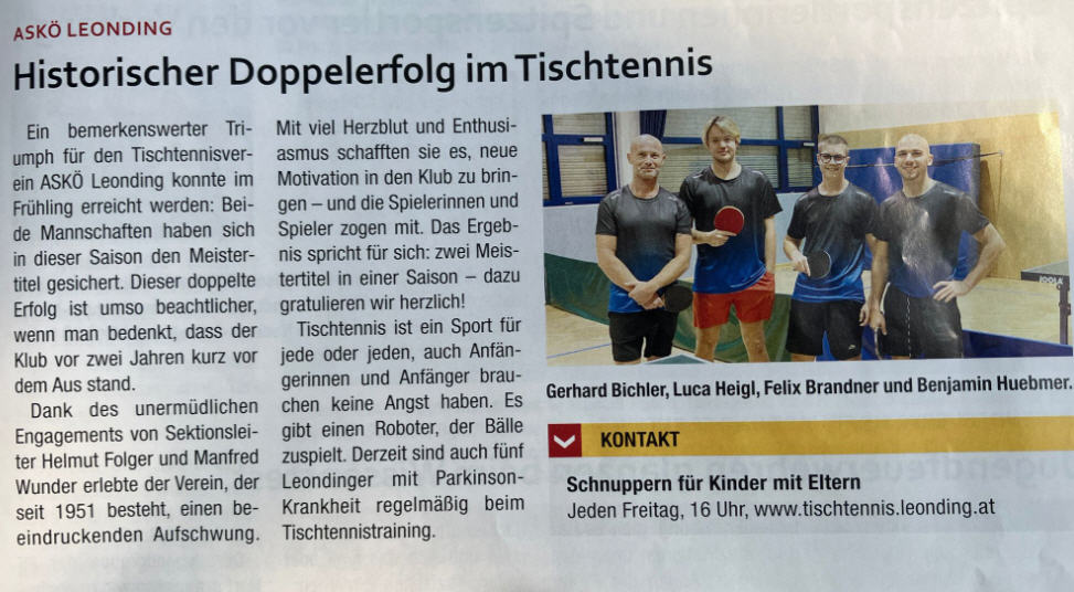 Wie gezielte Werbung und öffentliche Aufmerksamkeit zum Unternehmenserfolg beitragen Tischtennis Leonding | Wie gezielte Werbung und öffentliche Aufmerksamkeit zum Unternehmenserfolg beitragen
