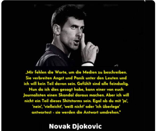 WEISE WORTE Novak Djokovic