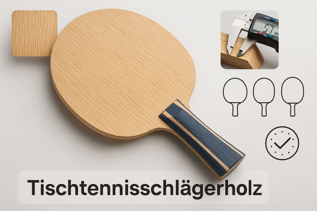 Tischtennis Leonding | Tischtennisschlägerholz – was ist beim Kauf zu beachten? Hochwertiges Tischtennisschlägerholz, präzise Maße für optimale Spielleistung.