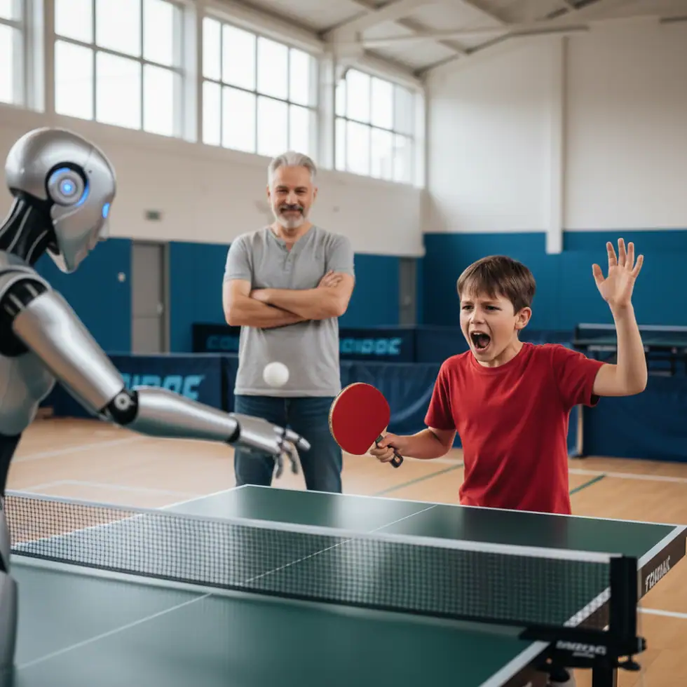 Tischtennis mit Fabian – wenn der Roboter schupft und der Enkel widerspricht
