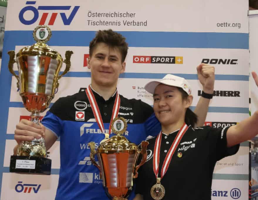Wieder einmal Gold! Bruck wird von den Titelverteidigern Liu und Levenko gewonnen.
