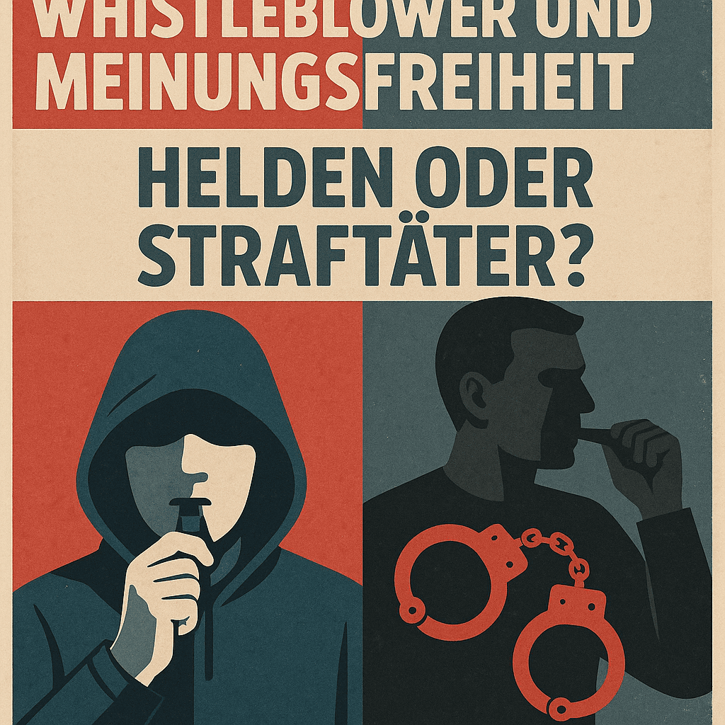 Whistleblower In Oesterreich Freiheit Mut Oder Gefahr Whistleblower Poster mit Freiheitsmotiv, Meinungsfreiheit, Held oder Straftäter, Handfesseln, Österreich.